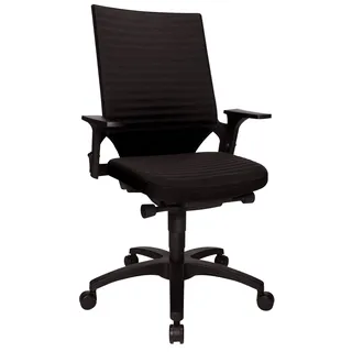 Bürodrehstuhl m.Autosynchrontechnik schwarz 420-550mm m.Lehnen Trgf.110kgTOPSTAR - Schwarz