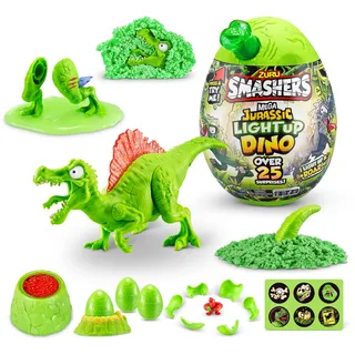 Smashers Mega Jurassic Light Up Dino Egg von ZURU, Spinosaurus, Sammler-Ei mit über 25 Überraschungen, Vulkan, fossiles Spielzeug, Dinosaurier-Spielzeug