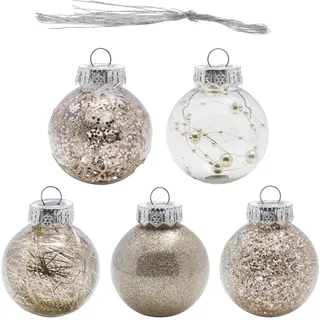 WERKA PRO Glänzende Christbaumkugeln 6 cm 25 Stück Champagner
