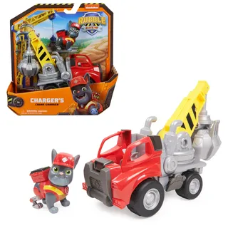 rubble & crew - Kran-Baufahrzeug mit Charger-Figur (Basis Fahrzeug), Spielzeug für Kinder ab 3 Jahren