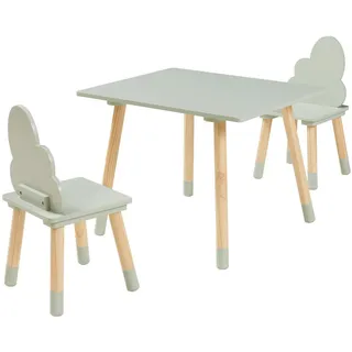 [en.casa] Kindersitzgruppe Hovle , Mintgrün , Holzwerkstoff, Holz , Kiefer , 60x44x48 cm , Babymöbel & Kindermöbel, Kinderzimmer & Jugendzimmer, Kindersitzgruppe