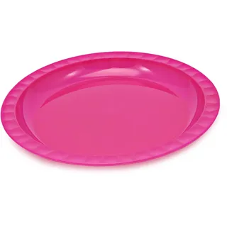 GIO'STYLE Speiseteller aus lebensmittelechtem Kunststoff | Ø 25,5 cm | Fuchsia | Made in Italy | Perfekt für Partys, Picknicks, Camping | Linie Trippy