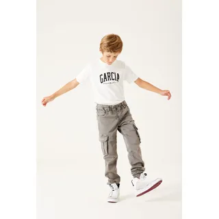 Cargohose GARCIA, Jungen, Gr. 140, N-Gr, grau, Web, Obermaterial: 80% Baumwolle, 18% Polyester, 2% Elasthan, Basic schmal knöchellang, Hosen Cargohose