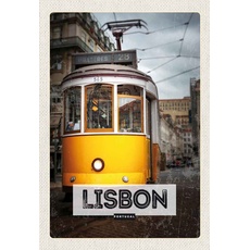 Blechschild 20x30 cm - Lisbon Portugal Straßenbahn 28
