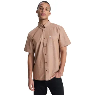 Kurzarmhemd QUIKSILVER "Drumfins", Herren, Gr. XL, US-Größen, tobacco braun, Obermaterial: 100% Walkfrottier;, Hemden Kurzarmhemd