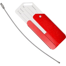 mumbi Kofferanhänger, Gepäckanhänger mit Namensschild/Adressschild, rot