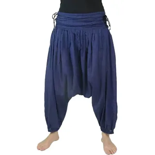 Haremshose "Jaya" für Damen - Pumphose im Aladin-Stil - Pluderhose für Sport & Freizeit, blau L/XL - Blau