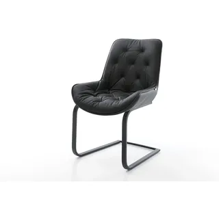 DeLife Freischwinger Taimi-Flex Leder schwarz