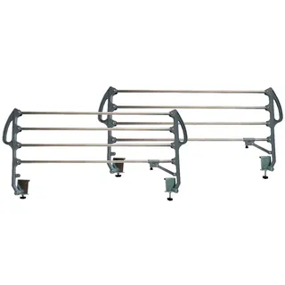 DUÉRMETE ONLINE Set aus geriatrischen Metallgeländern, klappbar, Edelstahl, verstärkt, für Gelenkbett, mit 4 Stangen