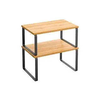 SONGMICS Küchen-Organizer bambus, schwarz 29,7 x 19,5/18,5 x 15,8/13,7 cm, 2 St.