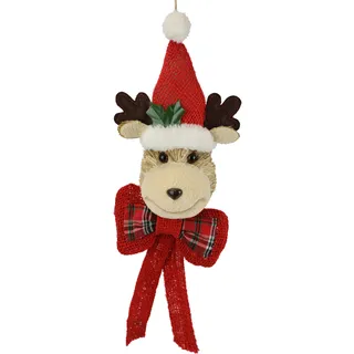 I.GE.A. Dekohänger »Elch zum Hängen« Rentier mit Schleife Weihnachten Adventsdekoration Dekofigur, rot