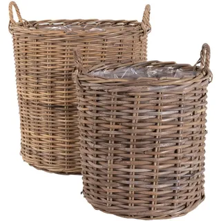 None Korbset 2-teilig  braun  Kunststoff  Rattan  Ordnen & Aufbewahren  0 x 0 x 0 cm