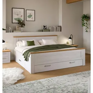 Livetastic Bett , Lärchefarben , Holzwerkstoff , Holzoptik , 180x200 cm , mit Schubkästen , Schlafzimmer, Betten, Doppelbetten