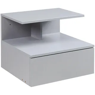 [en.casa] Wandschrank Amberg , Hellgrau , Holzwerkstoff , 1 Schubladen , Rechteckig , 40x31x35 cm , Wohnzimmer, Regale, Wandregale