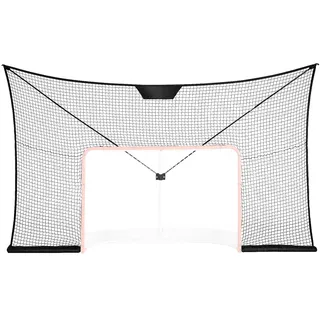 VEVOR Hockeytornetz Streethockeynetz, Straßenhockey Hockeynetz, 366 x 220 cm Zielnetz, Hockey-Training, tragbares Indoor-Outdoor-Hockeytor Netz, schwarz/rot/weiß, (Torrahmen Nicht inbegriffen)