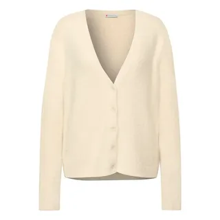 STREET ONE Damen 2515403 Kuscheliger V-Neck Cardigan, beige, 42 EU