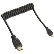 Bild ATOMCAB015 HDMI Spiralkabel (Micro HDMI auf Full HDMI), schwarz
