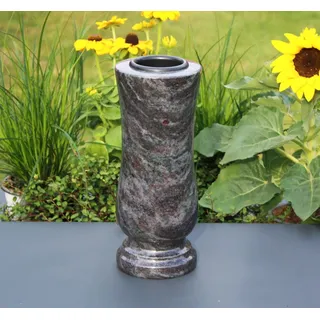 Vase Steinvase Grabvase Gartenvase Granitvase aus Granit Orion dunkel
