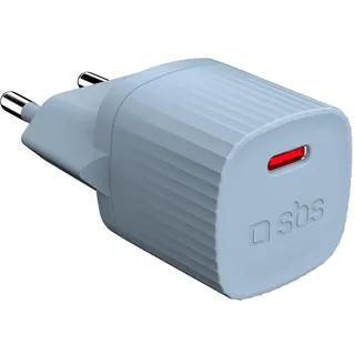 SBS Ladegerät mit recycelten GRS-Materialien, USB-C-Anschluss, 25 Watt, EU-Stecker, umweltfreundlich, ideal für Android-Smartphones, iPhone, Tablets, Kopfhörer, Lautsprecher, Smartwatches