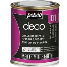 Pebeo, Künstlerfarbe + Bastelfarbe, Deco Tafelfarbe Tafelschwarz (Tafelschwarz, 250 ml)
