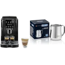 De'Longhi Magnifica Start ECAM222.20.B, Kaffeevollautomat mit Milchaufschäumdüse Milchkännchen DLSC060, 350 ml, Edelstahl