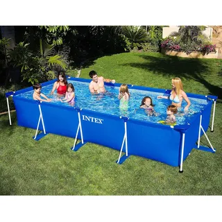 Intex Schwimmbad Oberirdischen Rechteckig Mit Struktur Stahl 450x220xh84cm