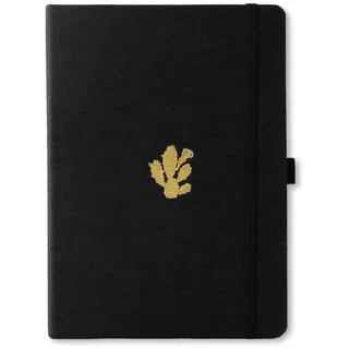 Dingbats - Pro Blanko Großes Notizbuch, Schwarzer Kaktus, B5 - Hardcover Notizbuch - Pu Leder - 160gsm Tintenfestes Papier