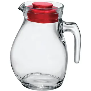 Zubehör für Küche Krug/Karaffe aus Glas 144 cl mit Deckel in rot