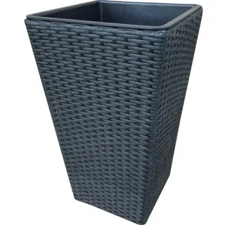 Pflanzkorb Lafiora Kunststoff Polyrattan 30 x 30 x 50 cm schwarz