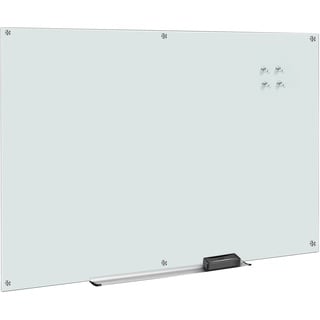 Amazon Basics - Trocken abwischbares Whiteboard aus Glas, Weiß, magnetisch, 180cm x 120cm