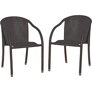 Garden Pleasure RIGA Stapelstuhl 64 x 55 x 80 cm braun 2 St.