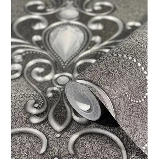 Glööckler Vliestapete Imperial Florale Ornamente Schwarz