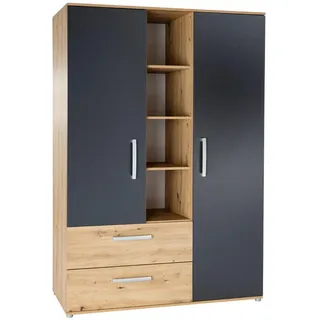 Arthur Berndt Drehtürenschrank Alessio 130 x 188 x 51 cm Braun/Anthrazit