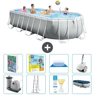 Prism Frame Pool Oval - 610x305x122 cm - 7-teilig S544 - Grau