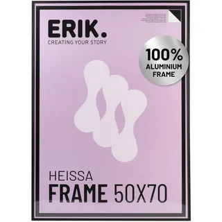 Grupo Erik Bilderrahmen 50X70 cm Heissa Aluminium - Bilderrahmen Schwarz Rahmen aus Aluminium Bild Wanddeko