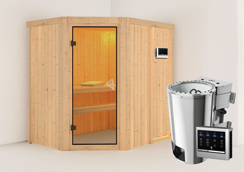 Bild von Sauna Saja (Eckeinstieg) Ofen 3,6 kW Bi o-Ofen externe Steuerung