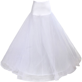 TUKA Reifrock Unterrock Elastisch 1 Ring mit Spitze, One-Size für Gr. 32 bis Gr. 42, Petticoat Vintage Retro Crinoline für Ballkleid Wedding Kleid Brautkleid Abendkleid, Weiß, TKB0019 White