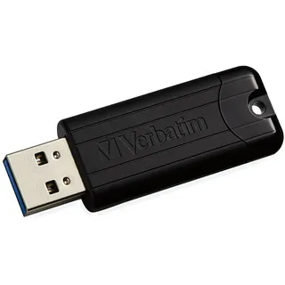 Verbatim PinStripe USB-Stick, 256 GB - High-Speed USB 3.0-Schnittstelle, externer Speicherstick, mit Schiebefunktion, schwarz