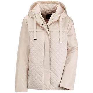 Kurzjacke GOLDNER "Kurzgröße Elegante Outdoor-Jacke", Damen, Gr. 23, beige (stein), Obermaterial: 100% Polyamid PA., gerade, Sonstiges, Jacken Kurzjacke, Mix aus Stepp und glatten Einsätzen
