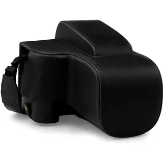 MegaGear Schutzhülle aus Kunstleder kompatibel mit Nikon Coolpix P950 - Schwarz