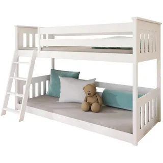 Kids Collective Hochbett 90 x 200 cm Kiefer weiß