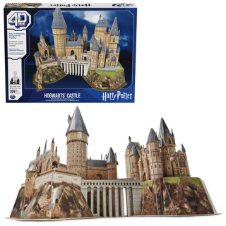 4d build - Harry Potter, Hogwarts Castle, 3D-Puzzle des magischen Harry Potter-Schlosses aus hochwertigem Karton, 209 Teile, für Fans der erfolgreichen Serie ab 12 Jahren