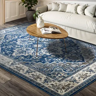 Villeroy & Boch Jehanne Kurzflorteppich 200 x 280 cm Blau/Creme