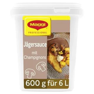 nestle professional MAGGI Professional Jäger-Sauce mit Champignons, Vegetarisch, Ergiebigkeit 6L, 1er Pack (1 x 600g GastroBox)