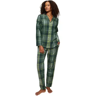 Triumph Schlafanzug »Boyfriend PW X Checks«, (Set, 2 tlg.), Pyjama mit seitlichen Taschen, grün