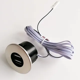 kalb | Einbau USB-Hub, Edelstahl, Steckdose für Smartphone, Tablet, E-Reader Möbeleinbau 12V