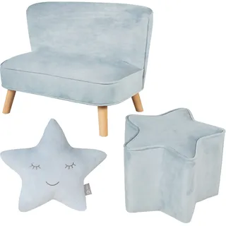 roba roba® »Lil Sofa«, (Set, 3 tlg.), bestehend aus Kindersofa, Kinderhocker und Dekokissen in Sternform