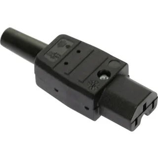 as - Schwabe Thermoplast Gerätesteckdose Elektronikkabel - Stecker, schwarz,