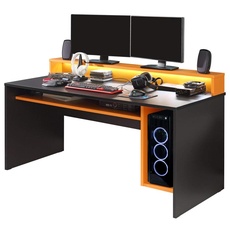 Bild Tezaur Gaming Desk mit RGB-Beleuchtung schwarz/orange