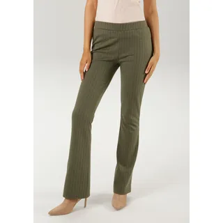 Aniston CASUAL Schlaghose mit farbharmonischem Fischgrat-Muster, grün